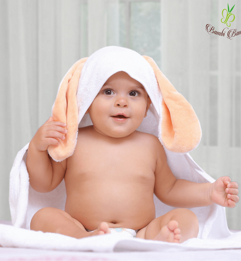 Bamboo Viscose Amber Bunny Hooded Towel & 2 Washcloths
